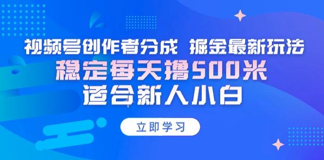 【蓝海项目】视频号创作者分成 掘金最新玩法 稳定每天撸500米 适合新人小白-副业网创