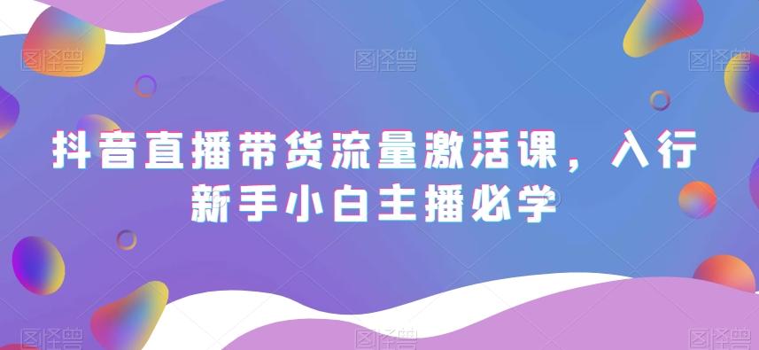 抖音直播带货流量激活课，入行新手小白主播必学-副业网创