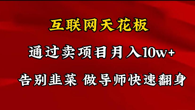 导师训练营互联网的天花板，让你告别韭菜，通过卖项目月入10w+，一定要…-副业网创
