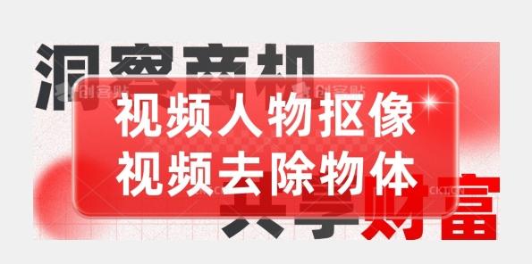 【超强视频处理工具】视频人物抠像+视频去除物体-副业网创