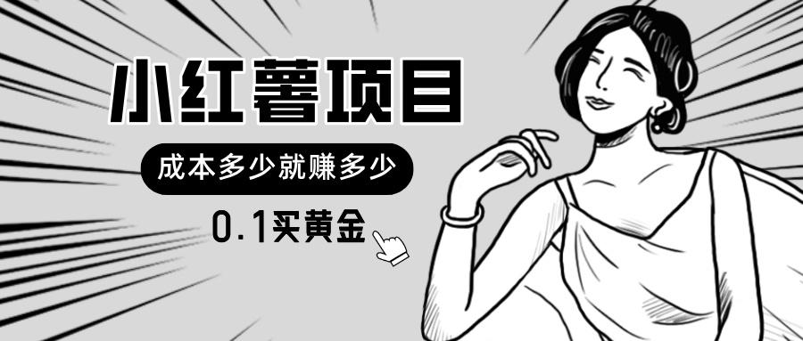 小红薯暴力项目，0.1买黄金。操作简单，日入无上限，可无限扩大。-副业网创
