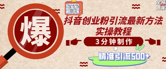 轻松制作创业类视频，一天被动加精准创业粉500+【揭秘】-副业网创