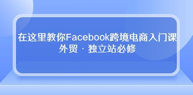 在这里教你Facebook跨境电商入门课，外贸·独立站必修-副业网创