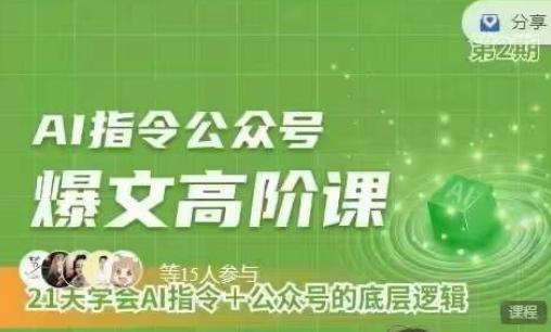 Ai指令公众号高阶课，学会ai指令+公众号的底层逻辑-副业网创