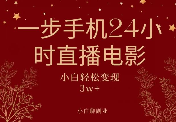 一步手机就可以24小时直播电影，超级副业项目，轻松日入1000+-副业网创