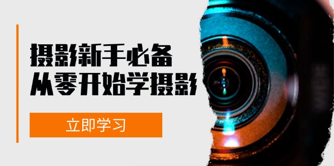 摄影新手必备：从零开始学摄影，器材、光线、构图、实战拍摄及后期修片-副业网创