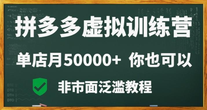 拼多多虚拟电商训练营月入30000+你也行，暴利稳定长久，副业首选-副业网创