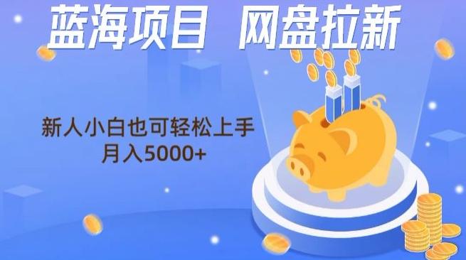 蓝海项目网盘拉新，新人小白也可操作，每月收入5000+-副业网创