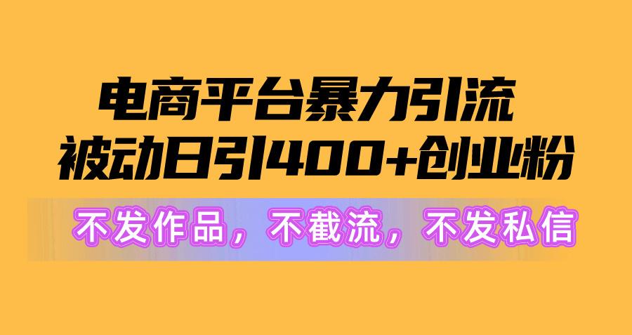 图片[1]-电商平台暴力引流,被动日引400+创业粉不发作品，不截流，不发私信-副业网创
