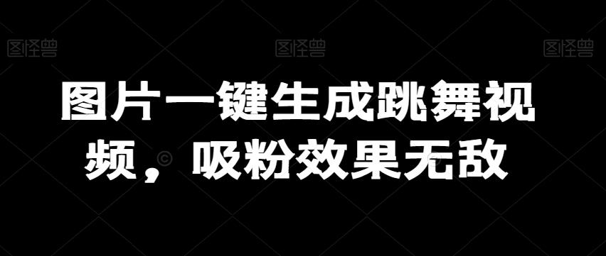 图片一键生成跳舞视频，吸粉效果无敌-副业网创