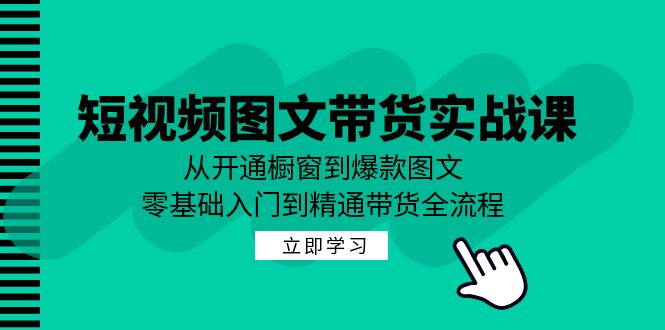 短视频图文带货实战课：从开通橱窗到爆款图文，零基础入门到精通带货-副业网创