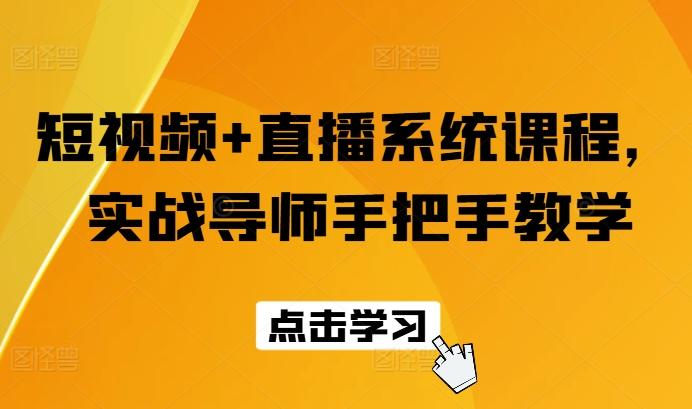 短视频+直播系统课程，实战导师手把手教学-副业网创