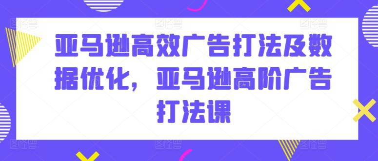 亚马逊高效广告打法及数据优化，亚马逊高阶广告打法课-副业网创