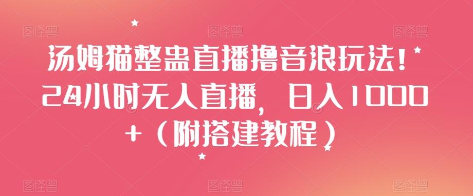 汤姆猫整蛊直播撸音浪玩法！24小时无人直播，日入1000+（附搭建教程）【揭秘】-副业网创
