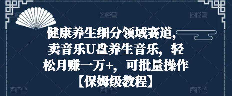 健康养生细分领域赛道，卖音乐U盘养生音乐，轻松月赚一万+，可批量操作【保姆级教程】-副业网创