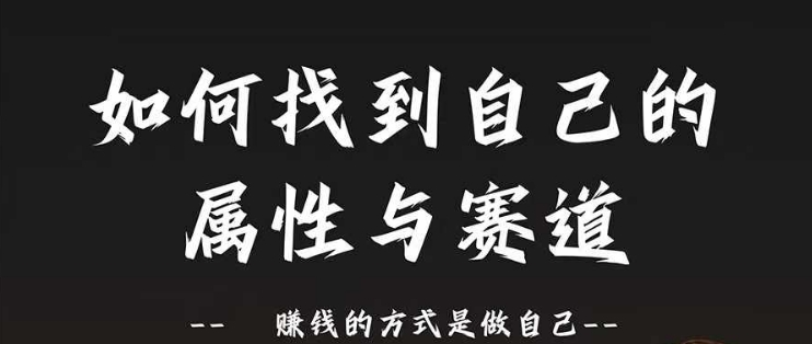 赛道和属性2.0：如何找到自己的属性与赛道，赚钱的方式是做自己-副业网创