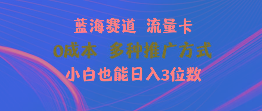 蓝海赛道 流量卡 0成本 小白也能日入三位数-副业网创