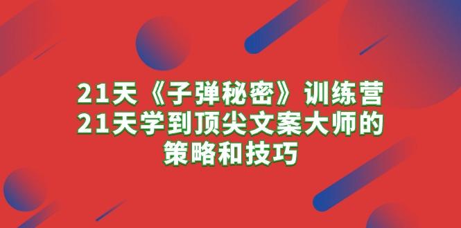 21天《子弹秘密》训练营，21天学到顶尖文案大师的策略和技巧-副业网创