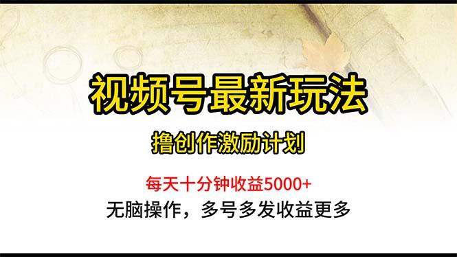 视频号最新玩法，每日一小时月入5000+-副业网创