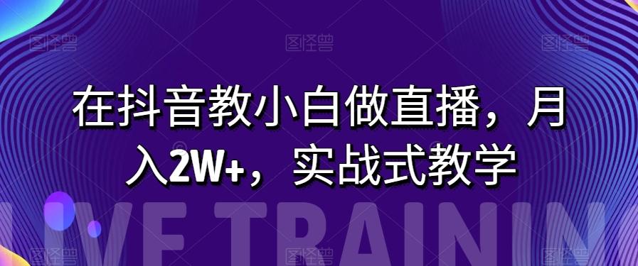 在抖音教小白做直播，月入2W+，实战式教学【揭秘】-副业网创