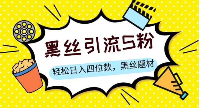 S粉变现，轻松日入四位数，黑丝题材+情感话术【揭秘】-副业网创
