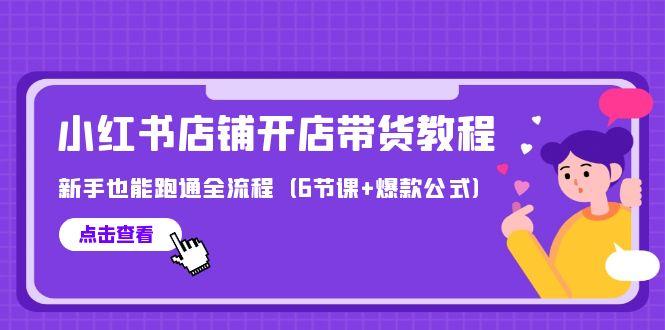 (9883期)最新小红书店铺开店带货教程，新手也能跑通全流程(6节课+爆款公式)-副业网创