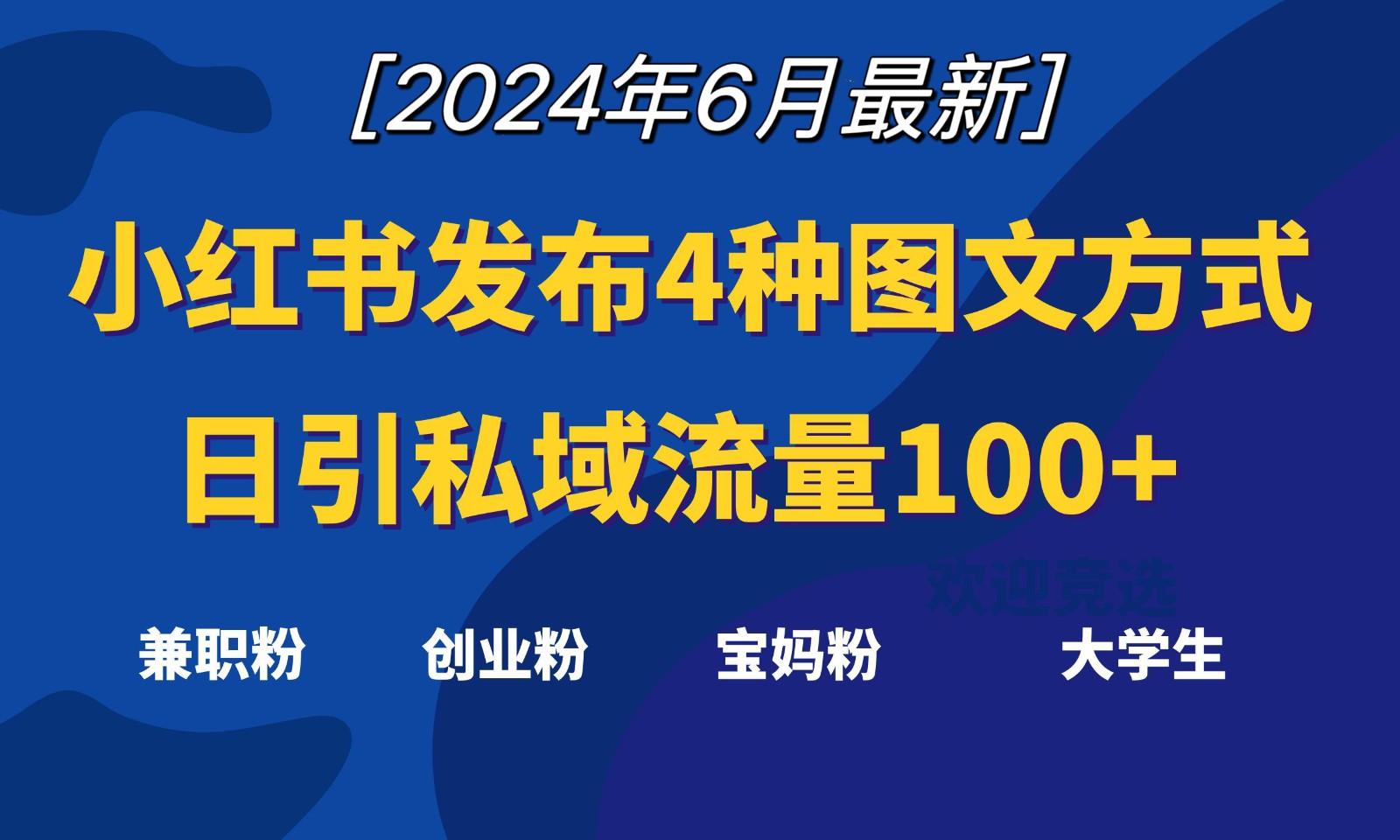 小红书发布这4种图文，就能日引私域流量100+-副业网创