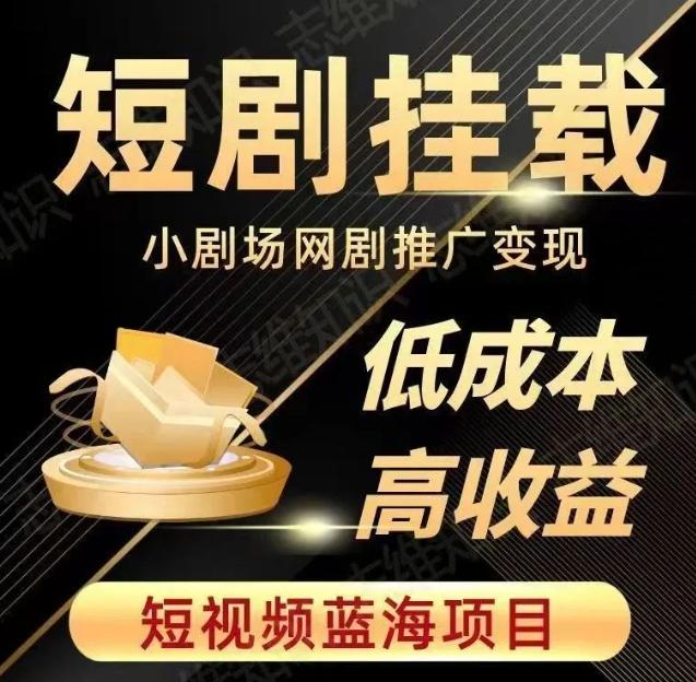 2023短视频蓝海项目，抖音快手短剧推广变现教程，低成本高收益-副业网创