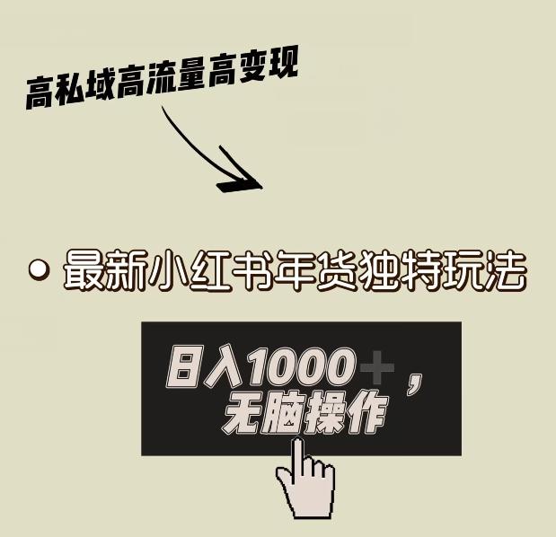 小红书年货独特玩法，高私域高流量高变现，日入1000+小白易上手-副业网创