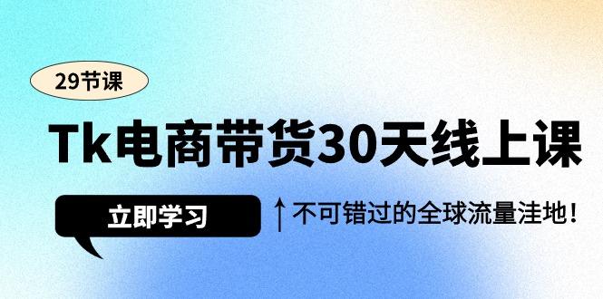 (9463期)Tk电商带货30天线上课，不可错过的全球流量洼地(29节课)-副业网创