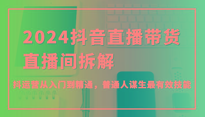 2024抖音直播带货直播间拆解，抖运营从入门到精通，普通人谋生最有效技能-副业网创