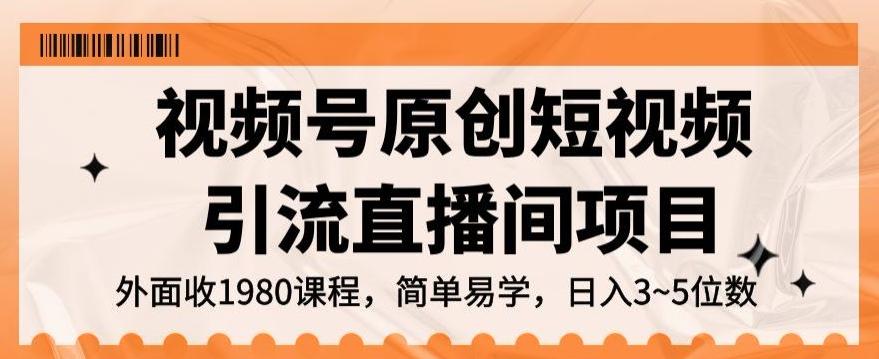 视频号原创短视频引流直播间项目，日入3~5五位数【揭秘】-副业网创