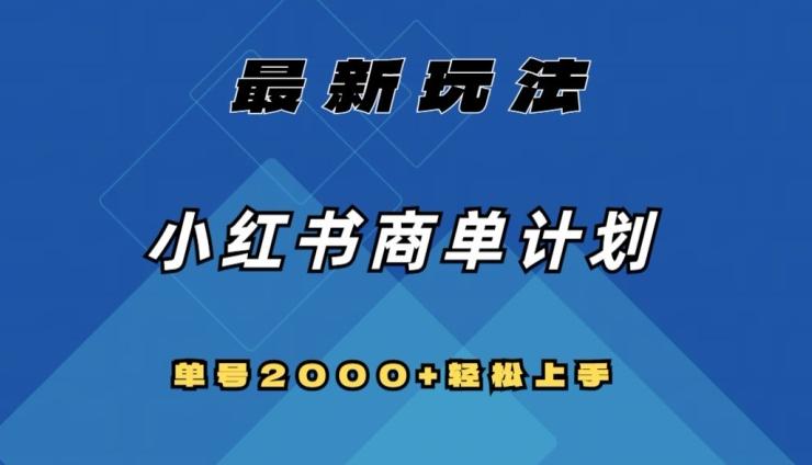 全网首发，小红书商单计划最新玩法，单号2000+可扩大可复制【揭秘】-副业网创