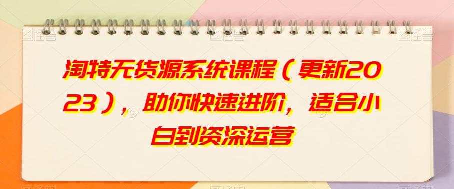 淘特无货源系统课程（更新2023），助你快速进阶，适合小白到资深运营-副业网创