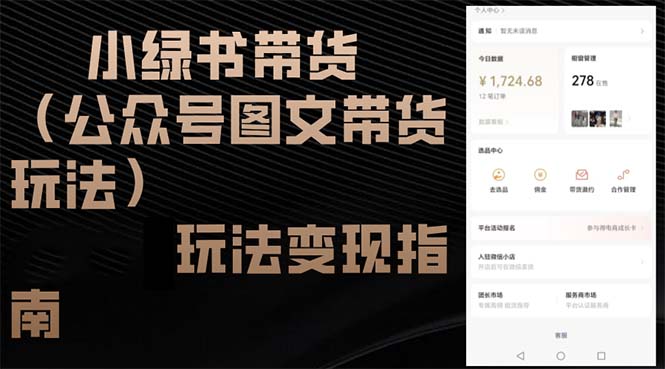 小绿书带货(公众号图文带货玩法-副业网创