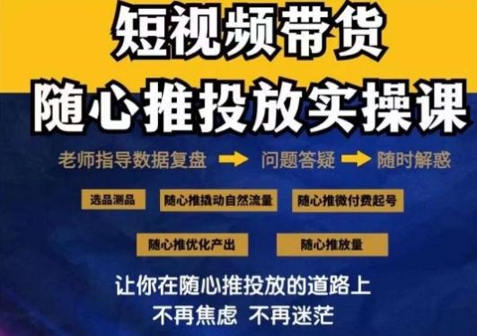 2024好物分享随心推投放实操课，随心推撬动自然流量/微付费起号/优化产出-副业网创