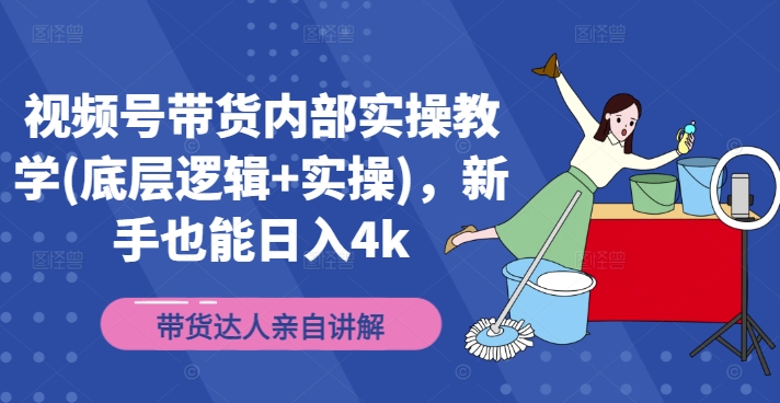 视频号带货内部实操教学(底层逻辑+实操)，新手也能日入4k-副业网创