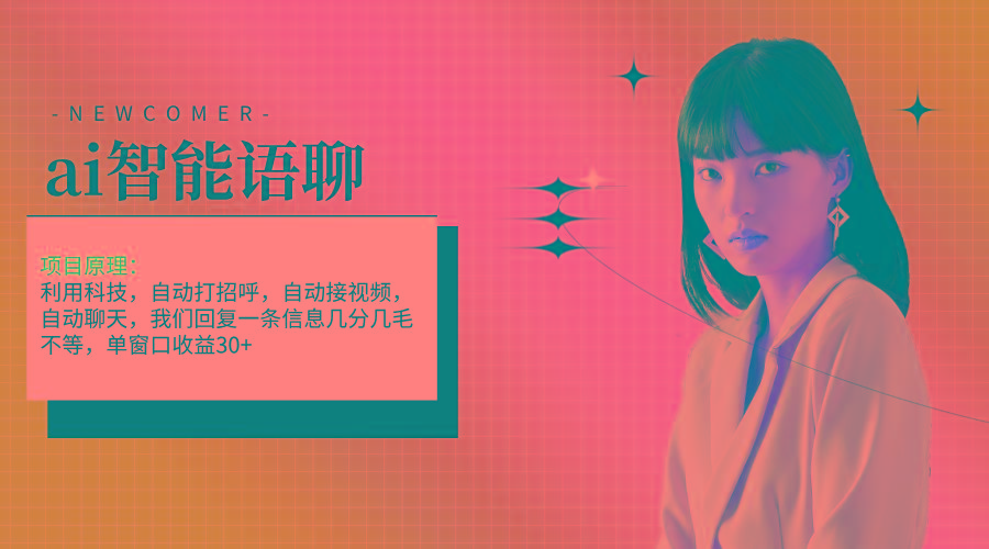 ai智能语聊，单窗口30+单机500+，无脑干！！！-副业网创