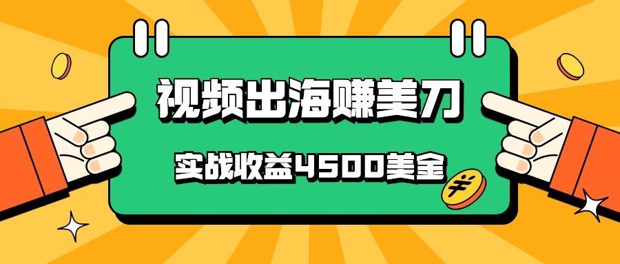 国内爆款视频出海赚美刀，实战收益4500美金，批量无脑搬运，无需经验直接上手-副业网创