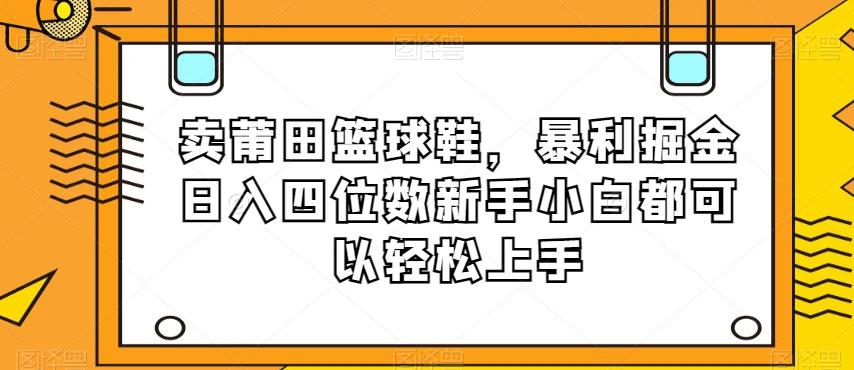 卖莆田篮球鞋，暴利掘金日入四位数新手小白都可以轻松上手【揭秘】-副业网创
