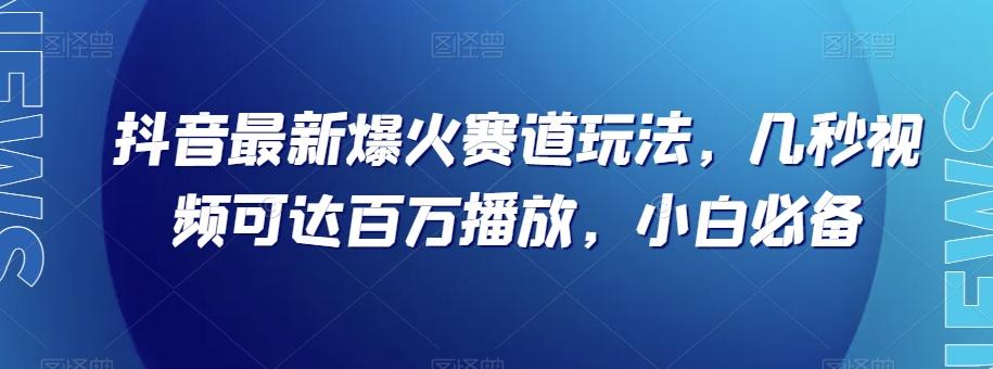 抖音最新爆火赛道玩法，几秒视频可达百万播放，小白必备（附素材）【揭秘】-副业网创