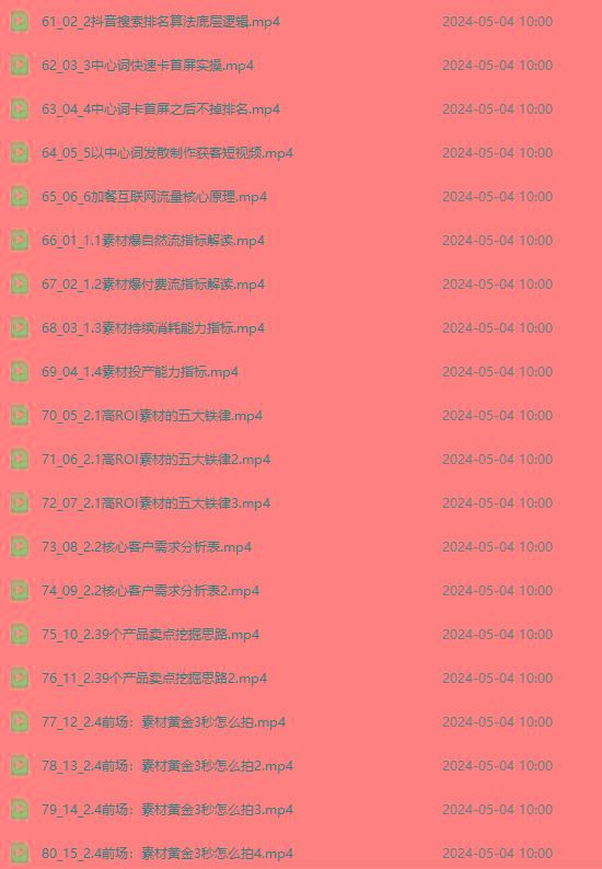 图片[4]-2024单品正价起号，直播素材投流选品：选品课+投流课+素材课+卡首屏/100节-副业网创