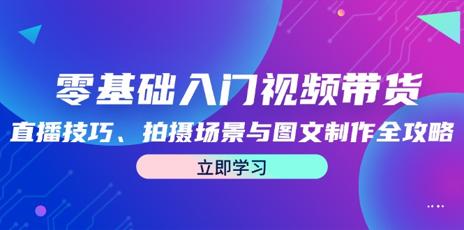 零基础入门视频带货：直播技巧、拍摄场景与图文制作全攻略-副业网创
