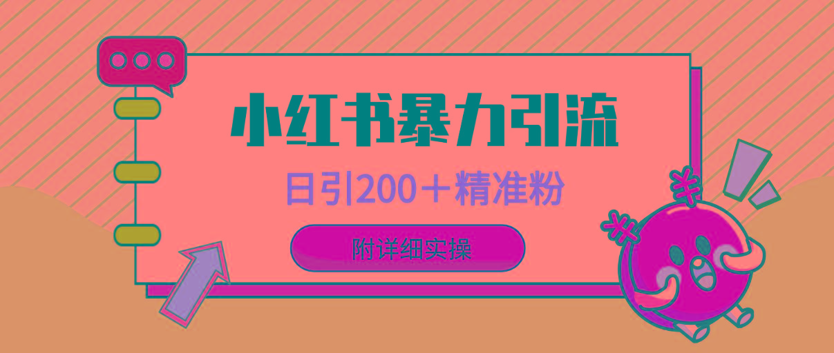 (9582期)小红书暴力引流大法，日引200＋精准粉，一键触达上万人，附详细实操-副业网创