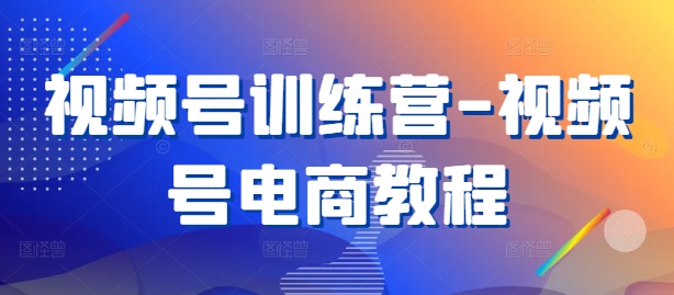 视频号训练营-视频号电商教程-副业网创