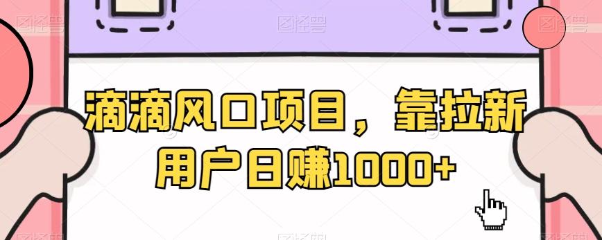 滴滴风口项目，靠拉新用户日赚1000+-副业网创