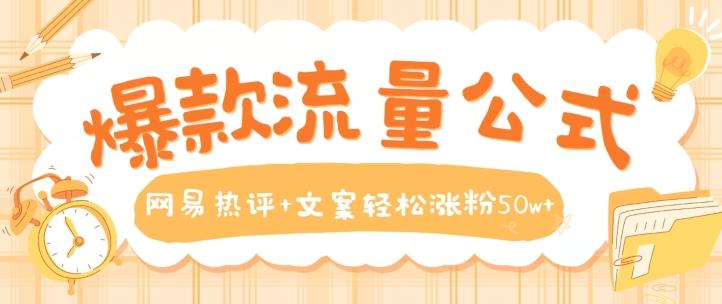 爆款流量公式，网易热评+文案轻松涨粉50w+【揭秘】-副业网创