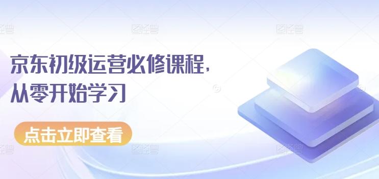 京东初级运营必修课程，从零开始学习-副业网创