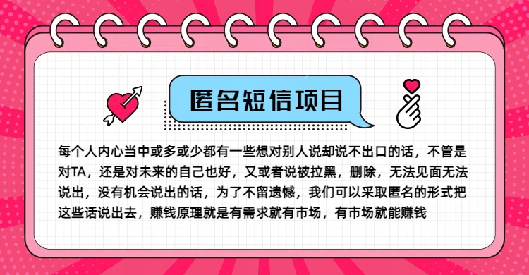 冷门小众赚钱项目，匿名短信，玩转信息差，月入五位数【揭秘】-副业网创