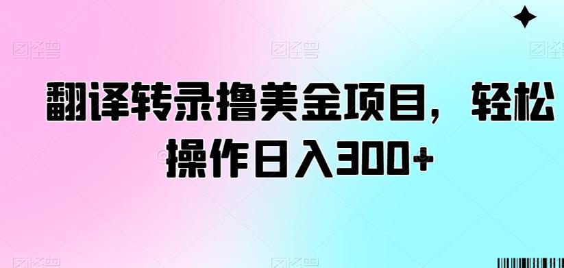 翻译转录撸美金项目，轻松操作日入300+【揭秘】-副业网创